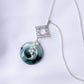 Peacock Blue Jade with Peranakan Tile and Pearl Vine Necklace - N904S