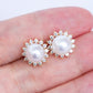 White Pearl Starburst Ear Studs