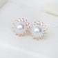 White Pearl Starburst Ear Studs