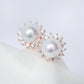 White Pearl Starburst Ear Studs