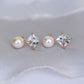 Pearl and Princess Aquamarine Duet Earrings in 14K