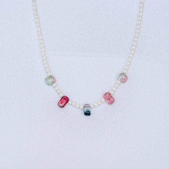 Pearl with Tourmaline Nugget Choker