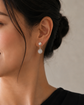 Edison Pearl and White Jade Earrings