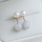 Edison Pearl and Lavender Jade Earrings