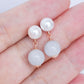 Edison Pearl and Lavender Jade Earrings
