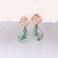 Jade with Emerald Vine Peranakan Ear Studs