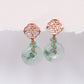 Jade with Emerald Vine Peranakan Ear Studs