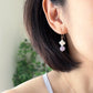 Pink Amethyst and Clover MOP Hook Earrings