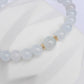 Translucent Snow Jade Bracelet B2696 - 14K Gold