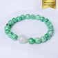 Vivid Green Jade Bracelet P3 - 14K Gold