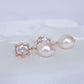 Princess Halo Earrings with Pearls