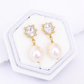 Princess Halo Earrings with Pearls