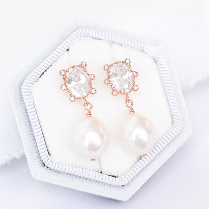 Princess Halo Earrings with Pearls