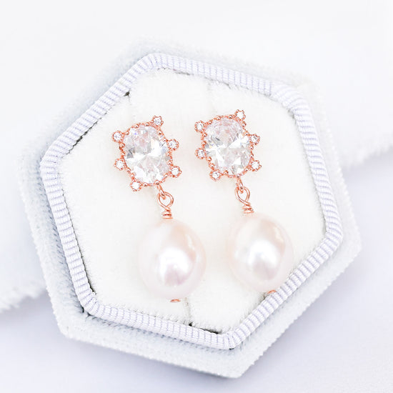 Princess Halo Earrings with Pearls