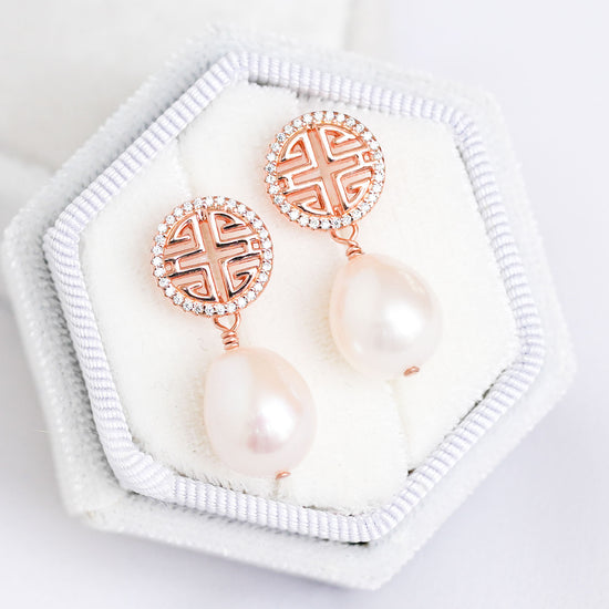 Prosperity Earrings with Pearls