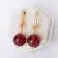 Radiant Red Agate Convertible Hoops