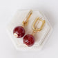 Radiant Red Agate Convertible Hoops