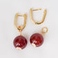 Radiant Red Agate Convertible Hoops