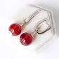 Radiant Red Agate Convertible Hoops