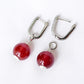 Radiant Red Agate Convertible Hoops