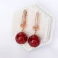 Radiant Red Agate Convertible Hoops