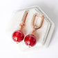 Radiant Red Agate Convertible Hoops