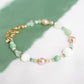 Rose Mother-of-Pearl and Green Jade Bracelet