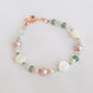 Rose Mother-of-Pearl and Teal Jade Bracelet