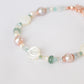 Rose Mother-of-Pearl and Teal Jade Bracelet