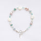 Rose Mother-of-Pearl and Teal Jade Bracelet