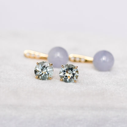 Aquamarine with Detachable Lavender Jade Dangle in 14K