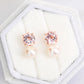 Round Morganite and Pearl Duet Earrings in 14K