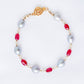 Silver Pearl and Ruby Bracelet SB12