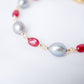 Silver Pearl and Ruby Bracelet SB12