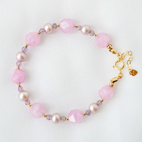 Pearl and Pink Amethyst Bracelet SB6