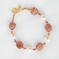 Pearl and Strawberry Quartz Bracelet SB7