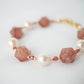 Pearl and Strawberry Quartz Bracelet SB7