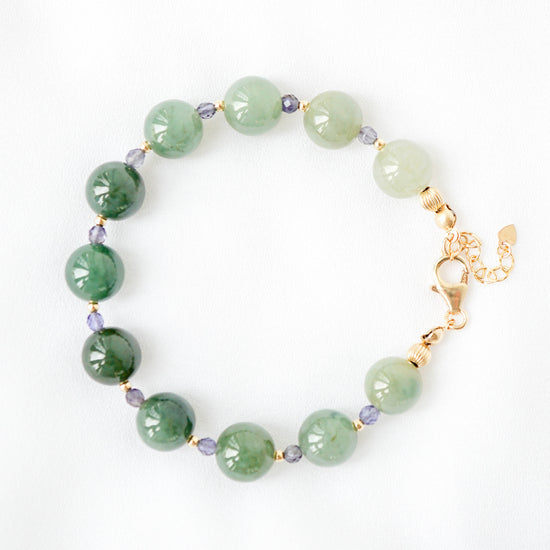 Jade with Iolite Accent Bracelet SB9