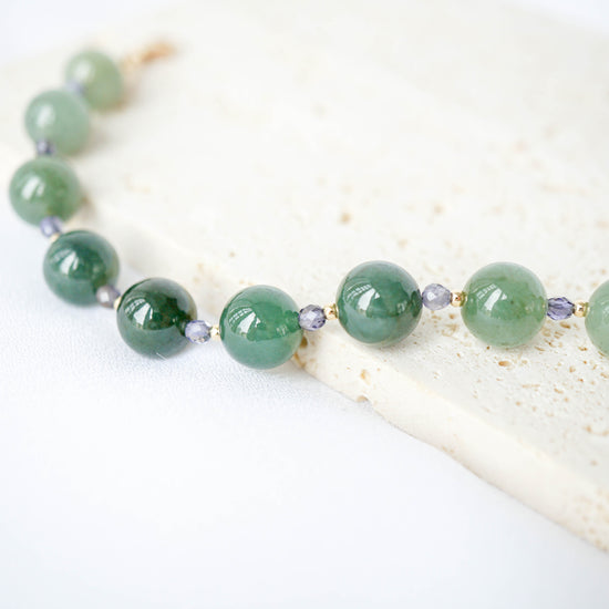 Jade with Iolite Accent Bracelet SB9