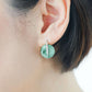 Sleek CZ Hook Earrings with Jade Donut - Sage Green Jade SHE42