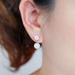 Solitaire CZ Ear Studs with Oat Jade