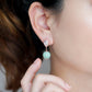 Large Dewdrop Ear Studs with White Jade
