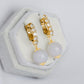 Screw-Back CZ Lavender Jade Earrings