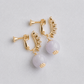 Screw-Back CZ Lavender Jade Earrings