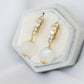 Screw-Back CZ Moonstone Earrings