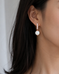 Screw-Back CZ Moonstone Earrings