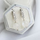 Screw-Back CZ Moonstone Earrings