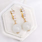 Screw-Back CZ White Jade Earrings