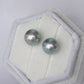 Silvery Blue Akoya Pearl Ear Studs in 14K White Gold