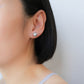 Silvery Blue Akoya Pearl Ear Studs in 14K White Gold
